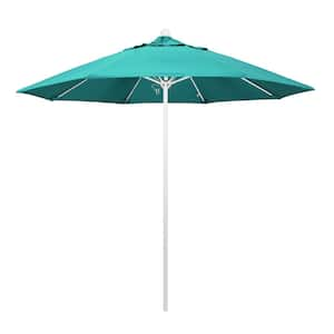 California Umbrella 9 ft. White Aluminum Commercial Market Patio ...