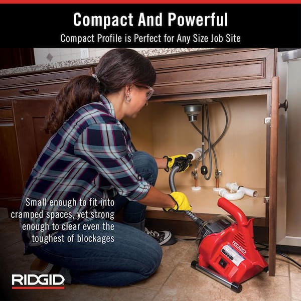 Ridgid Part # 55808 - Ridgid Powerclear 120-Volt Drain Cleaning Snake Auger  Machine For Heavy Duty Pipe Cleaning For Tubs, Showers, And Sinks - Drain  Cleaning Machines - Home Depot Pro