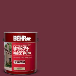 1 gal. #BXC-90 Wild Cranberry Flat Interior/Exterior Masonry, Stucco and Brick Paint