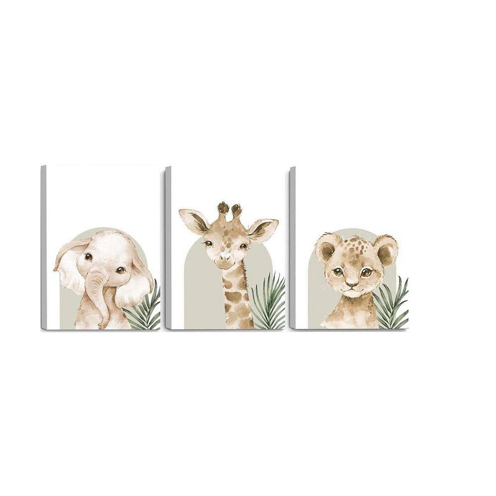 Baby Nursery Canvas Wall Art Decor Safari Animal Prints Jungle Kids ...