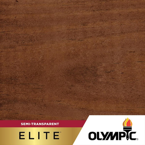 Olympic Elite 1-gal. EST729 Dark Mahogany Semi-Transparent Exterior Stain and Sealant in One Low VOC