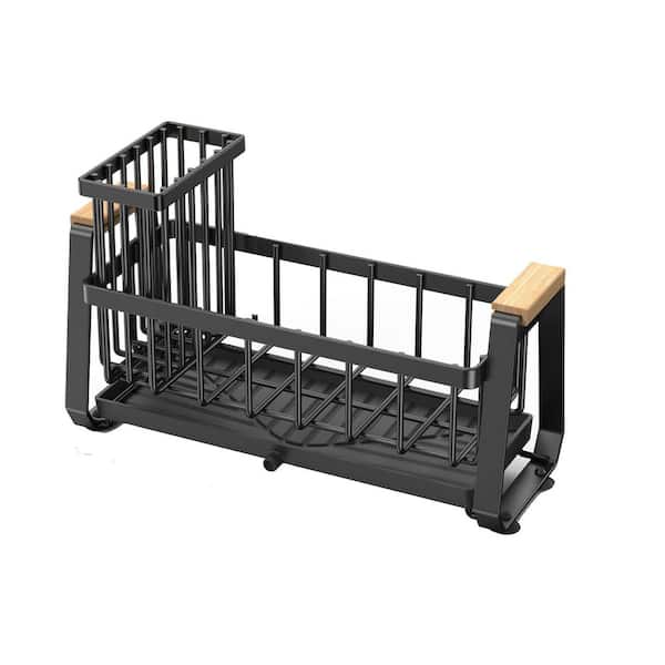 Sponge Holder 1-Shelf Stainless Steel Sink Organizer Non-Slip Suction Cup Self-Draining Kitchen Caddy