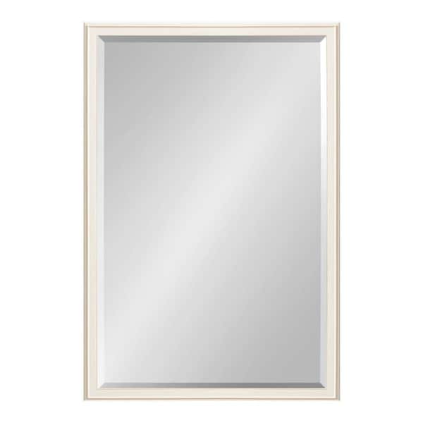 Mirrored, Natural Oak & Chrome Framed Accent Mirror Mirrored, Natural Oak & Chrome Framed Accent Mirror