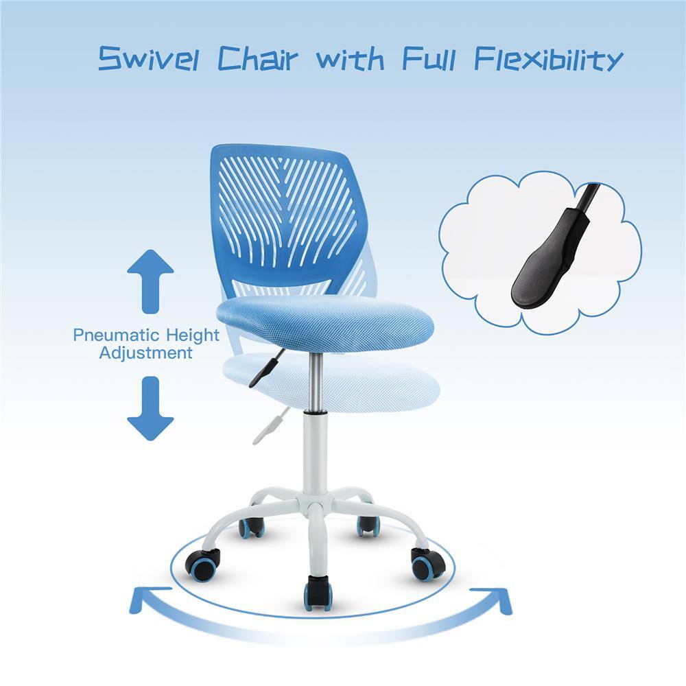 Blue Mesh Adjustable Height Children's Swivel Chair