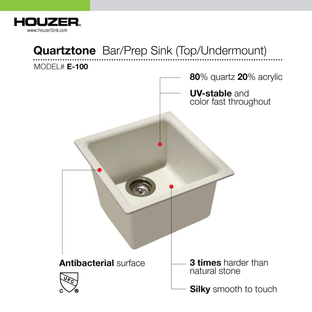 Sand Granite Composite Single Bowl Bar Sink, 18-inch