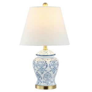 JONATHAN Y Penelope 22 in. Blue/White Chinoiserie Table Lamp