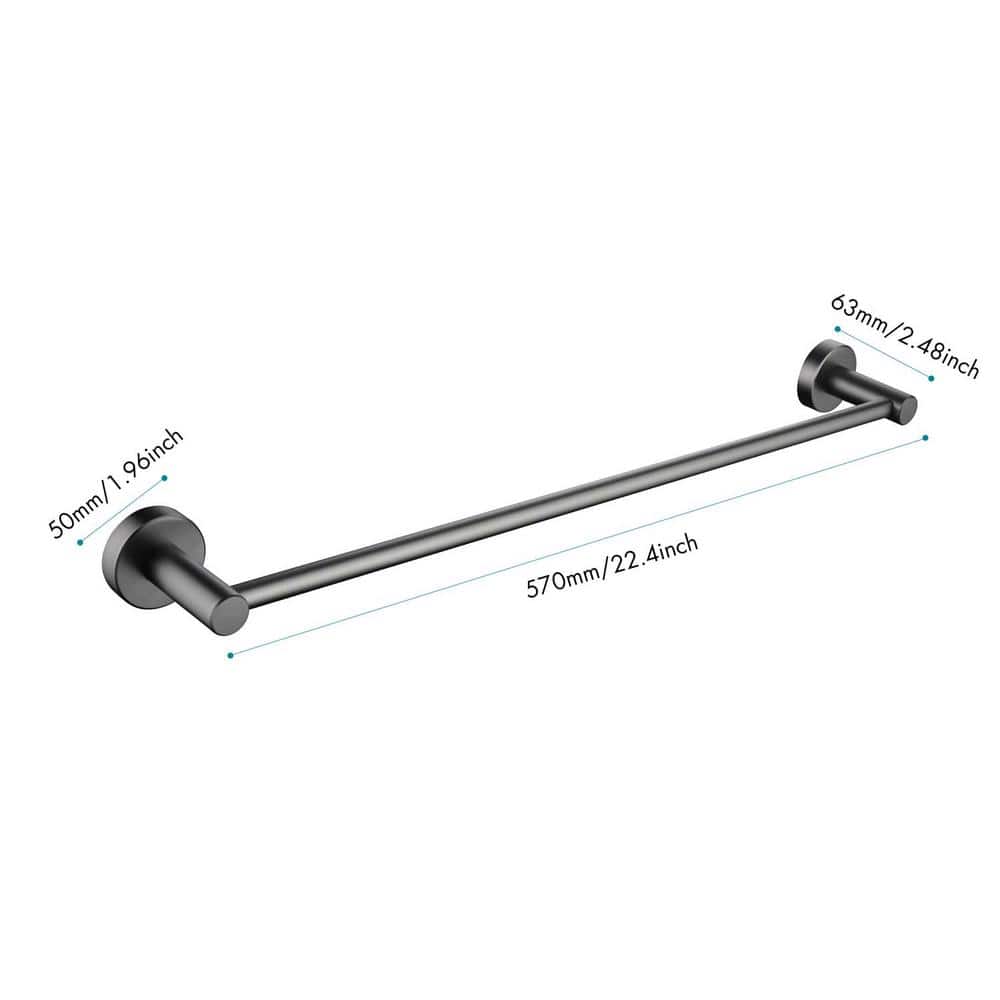 Gunmetal Black 6-Piece Aluminum Bathroom Hardware Set