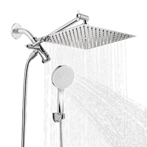 10 in. Rainfall 5-Spray Patterns Dual Wall Mount and Handheld Shower Head 1.8 GPM with Adjustable Shower Heads in Chrome