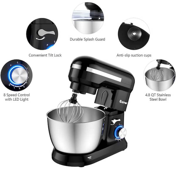  Kitchen in the box Stand Mixer, 4.5QT+5QT Two bowls Electric  Food Mixer, 10 Speeds 3-IN-1 Kitchen Mixer for Daily Use with Egg  Whisk,Dough Hook,Flat Beater (Black): Home & Kitchen