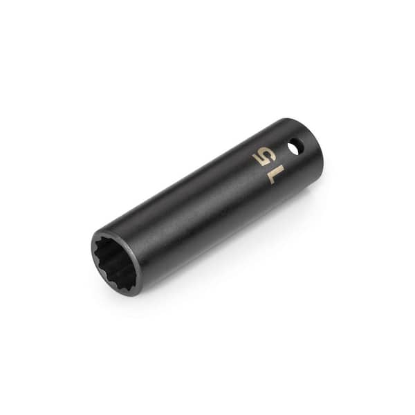 TEKTON 1/2 in. Drive x 15 mm Deep 12-Point Impact Socket
