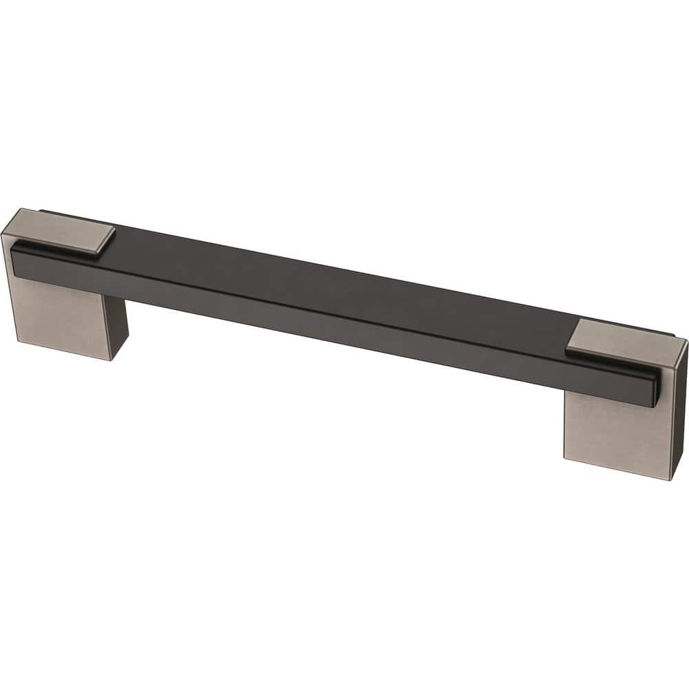 Liberty Dual Mount Industrial Insert 4 or 5-1/16 in. (102/128 mm) Heirloom Silver and Matte Black Drawer Bar Pull -  P40614C-HFB-CP