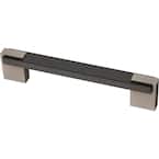 Industrial Insert 4 or 5-1/16 in. (102 or 128mm) Heirloom Silver and Matte Black Dual Mount Drawer Pull