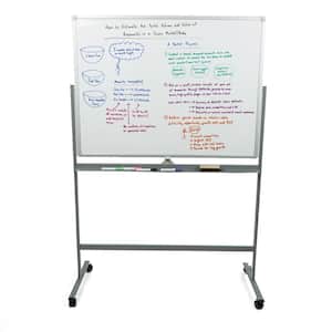 Portable Magnetic Dry Erase Double Sided Easel White board with 360° Flip Quality Board, White
