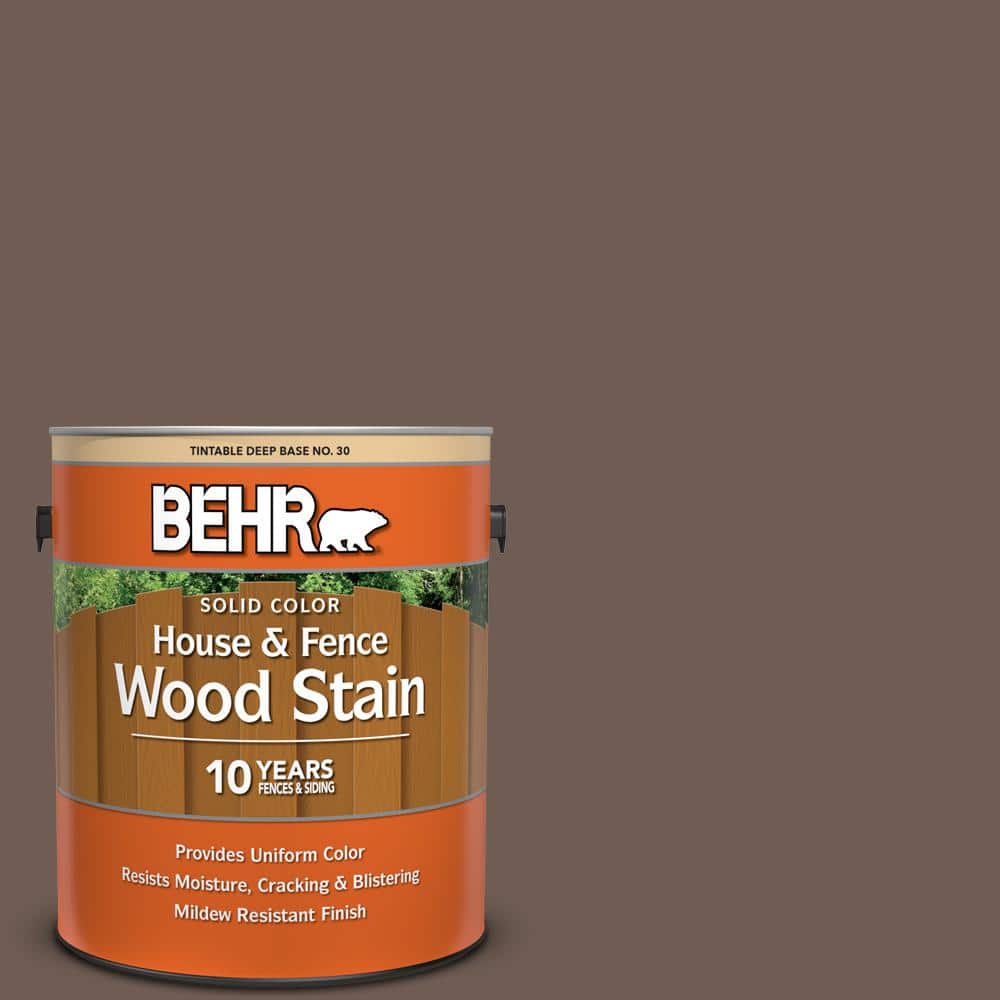 1 gal. #N210-6 Swiss Brown Solid Color House and Fence Exterior Wood Stain