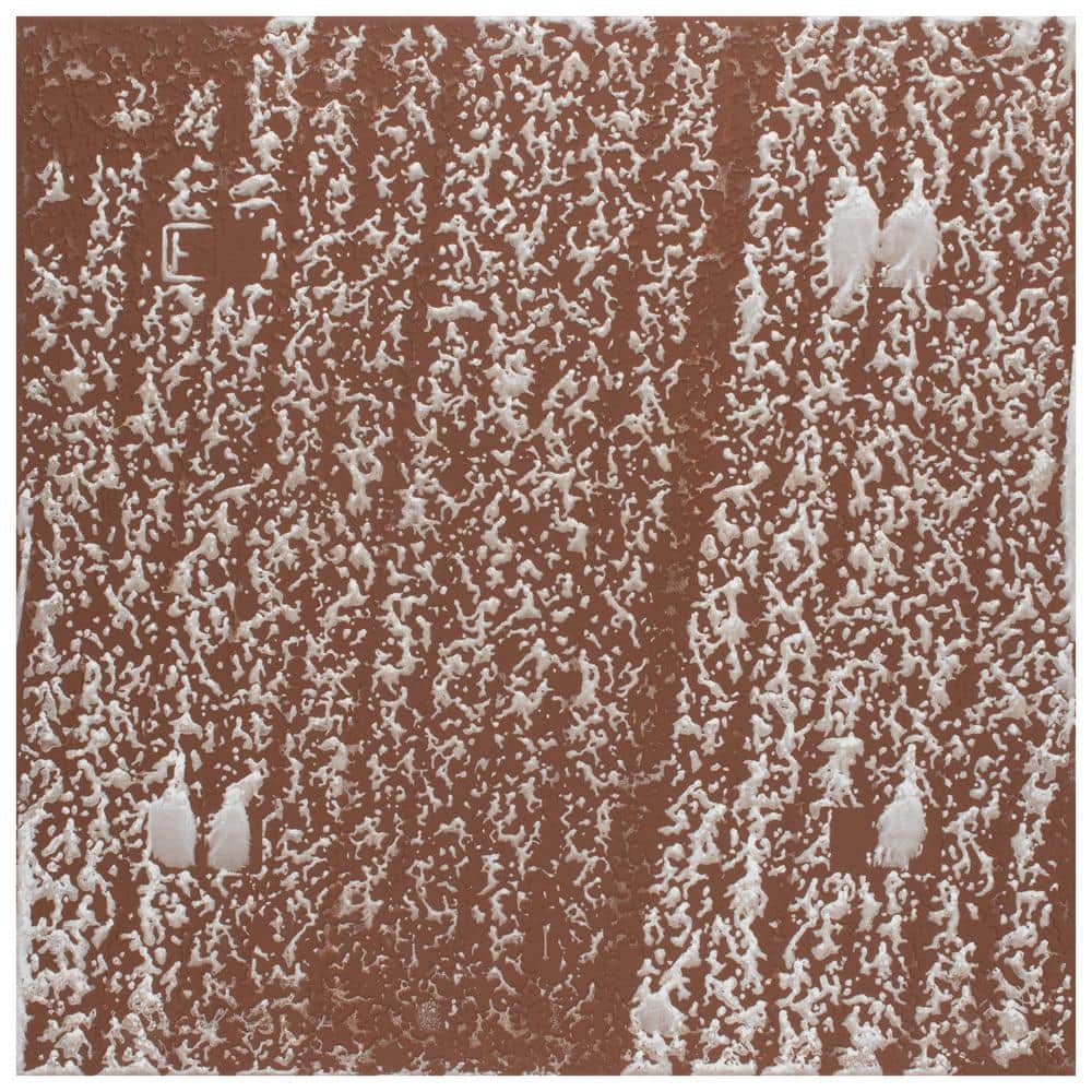 Rustic Farmhouse Floral Motif 17.63" Ceramic Floor & Wall Tile