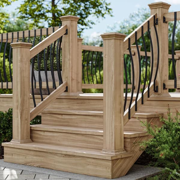 Deckorators 32-1/4 in. x 1 in. Textured Black Aluminum Arc Baluster (5-Pack)