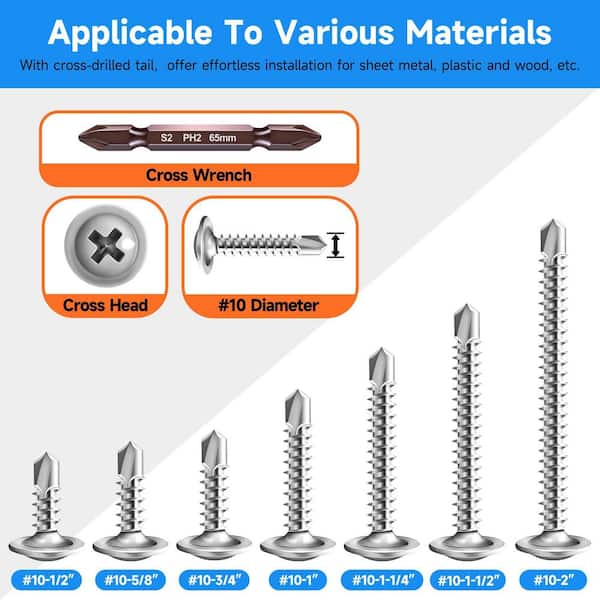 MarySino #10 x 3/4 in. 410 Stainless Steel Phillips Truss Head MarySino #10 x 3/4 in. 410 Stainless Steel Phillips Truss Head