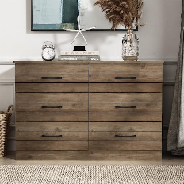 GALANO Elis Knotty Oak 6-Drawer 47.2 in. Wide Dresser (Effortless Assembly  and Stylish Storage Solution)