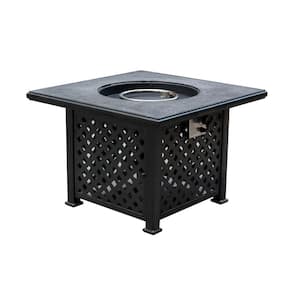 Highland Point 34.5 in. x 24.5 in. Square Steel Propane Gas Outdoor Fire Pit