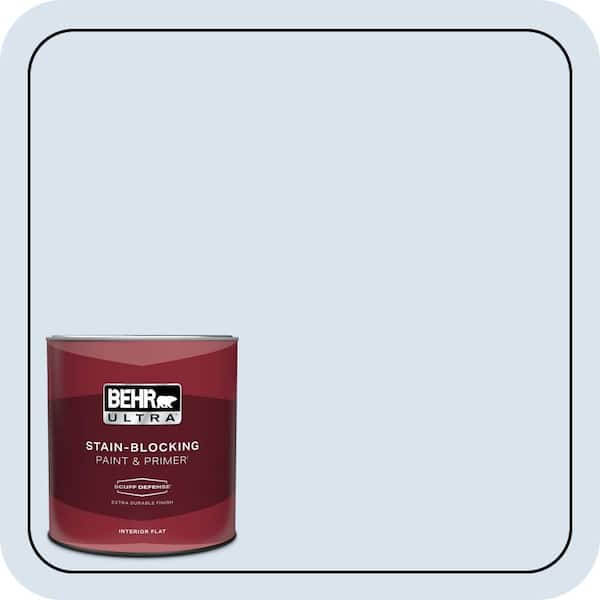 BEHR ULTRA 1 qt. #590C-2 Ocean Air Extra Durable Flat Interior Paint & Primer