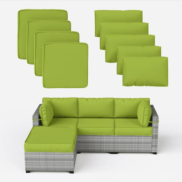 Kimunuk 9-Piece 25.6 in. Outdoor Cushion Covers Grass Green