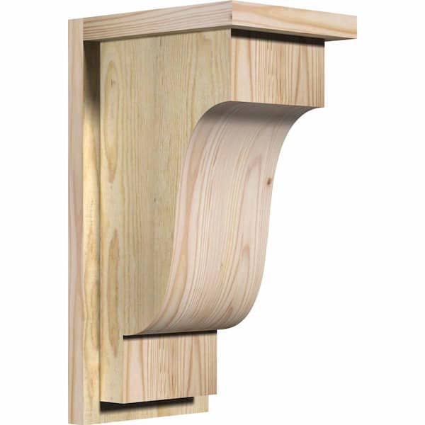 Ekena Millwork 8 in. x 10 in. x 18 in. Newport Rough Sawn Douglas Fir Corbel with Backplate