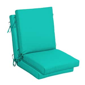 21 in. x 24 in. CushionGuard Sea Glass High Back Outdoor Chair Cushion (2-Pack)