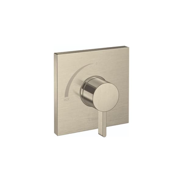 Hansgrohe Ecostat Square Single-Handle Shower Trim Kit in Brushed Nickel Valve Not Included