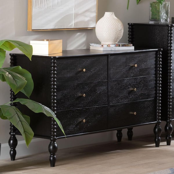 Callison Black 6-Drawer 49.8 in. Wide Dresser