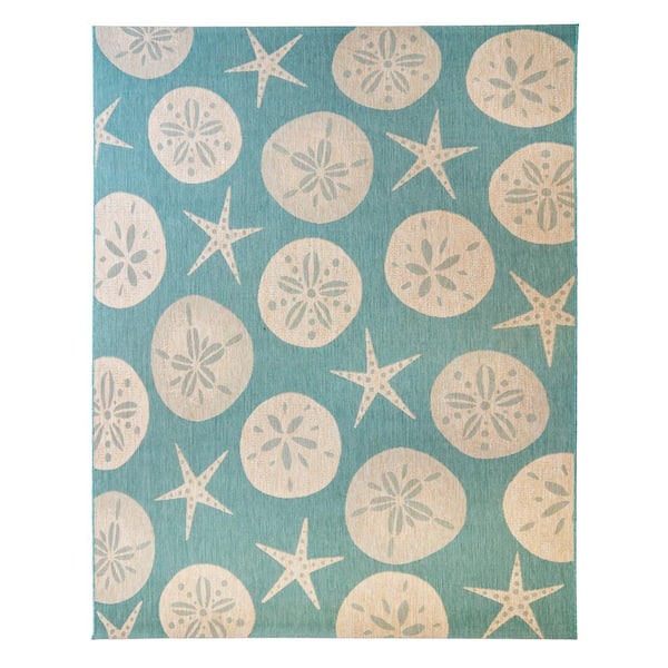 Gertmenian Paseo Starfish Oasis/Sand 9 ft. x 13 ft. Indoor/Outdoor Area Rug