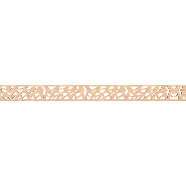 Ekena Millwork Manton Fretwork 0.25 in. D x 46.375 in. W x 4 in. L Red Oak Wood Panel Moulding