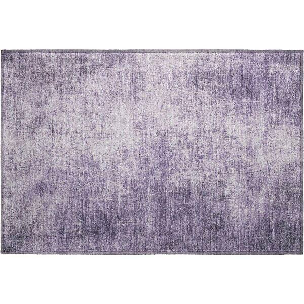 Mayfield Premium Machine Washable Abstract AMF1903 Lavender 2 ft. x 3 ft. Area Rug