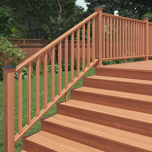 6 ft. Cedar-Tone Southern Yellow Pine Moulded Stair Rail Kit with SE Balusters