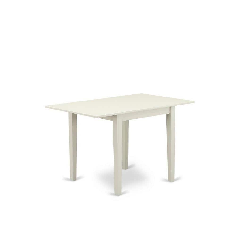 Linen White Expandable Wooden Dining Set with 4 Chairs