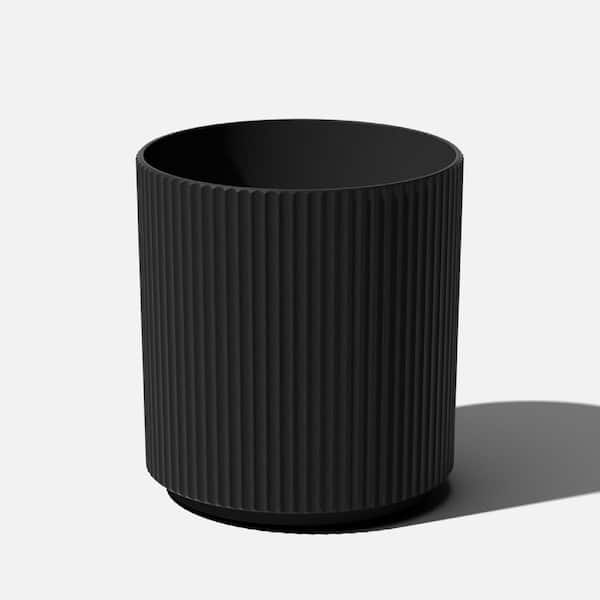 Veradek Demi 20 in. Round Black Plastic Planter