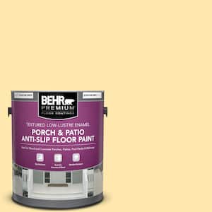 1 gal. #350B-4 Lemon Souffle Textured Low-Lustre Enamel Interior/Exterior Porch and Patio Anti-Slip Floor Paint