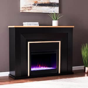 Daniena 52 in. Color Changing Electric Fireplace in Black and Natural