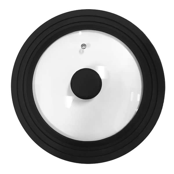 Elite Cuisine Silicone with Tempered Glass Black Trim Lid