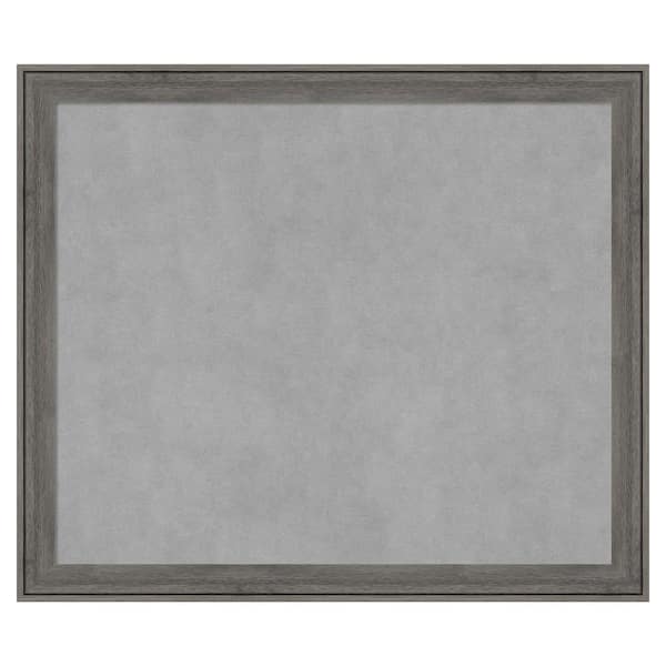 Amanti Art Regis Barnwood Grey Narrow 27 in. x 23 in Framed Magnetic Board