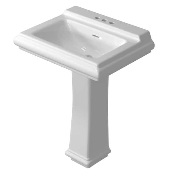 Zeafive 26 in. W x 20 in. D Vitreous China Pedestal Sink Combo