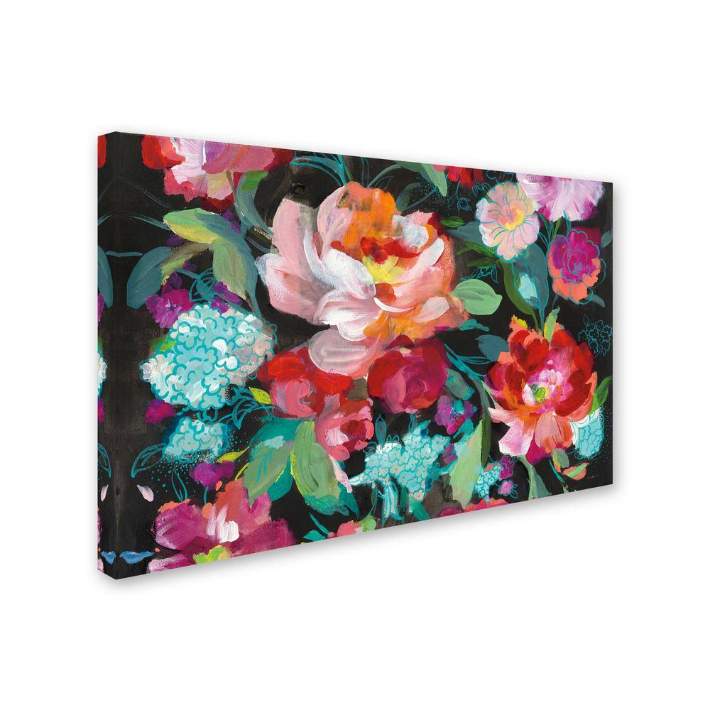 Bright Floral Medley Crop Contemporary Canvas Painting