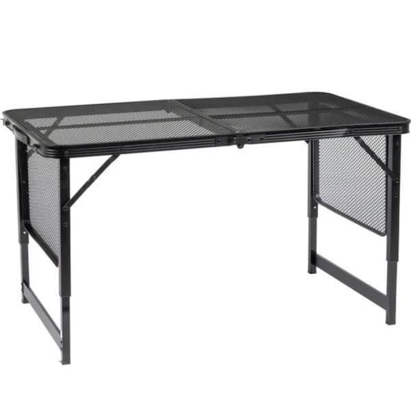 Cubilan Outdoor 23.6 in. Black Rectangle Aluminum Picnic Tables for 4-6 People without Umbrella Hole