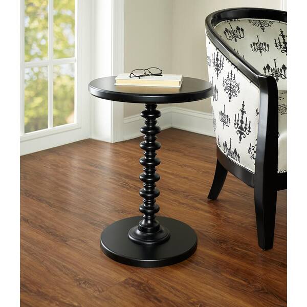Black Round Spindle Table 502 410, Round Spindle Table