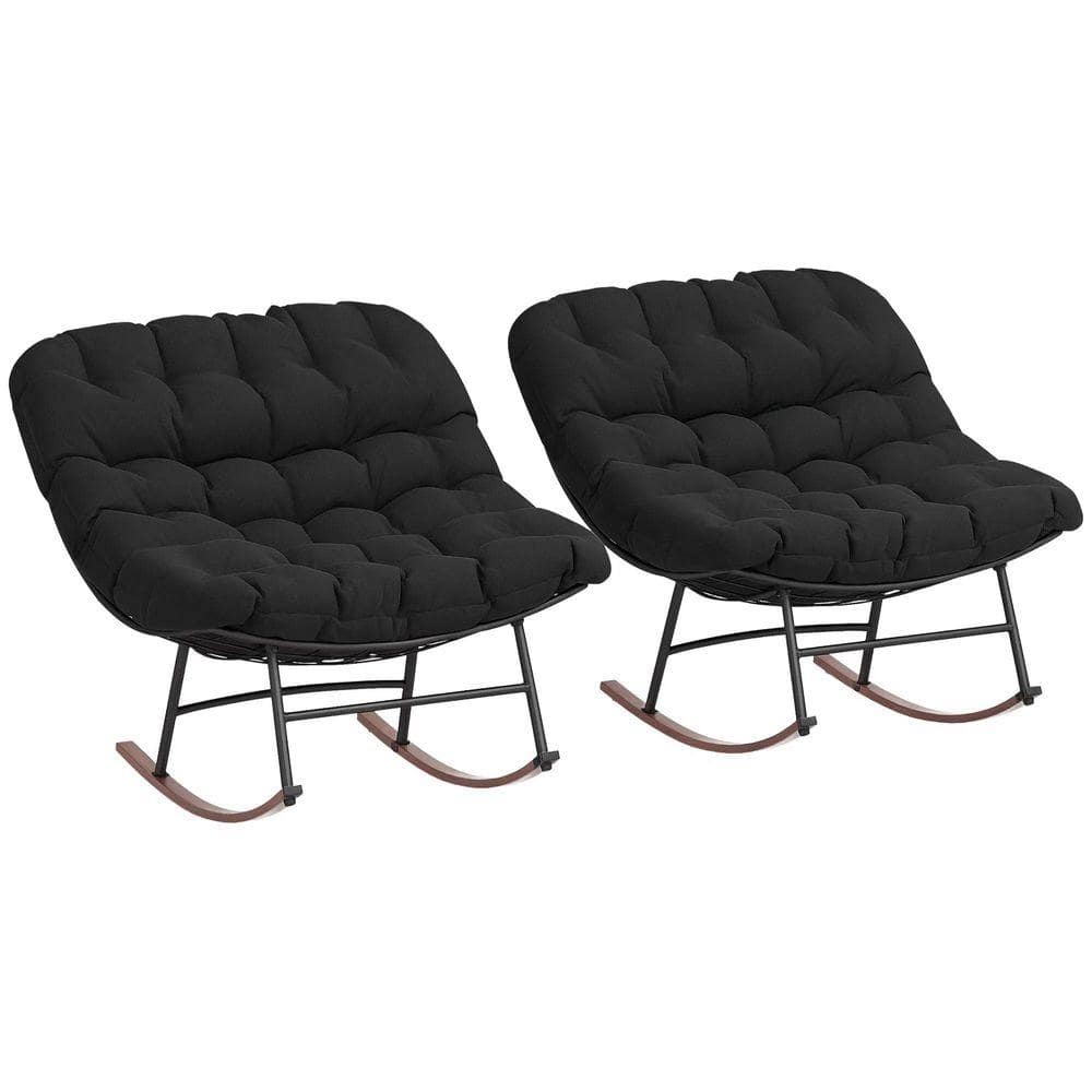 ESILOO Metal Outdoor Rocking Chair Set of 2-Oversized Steel Frame, 265 ...