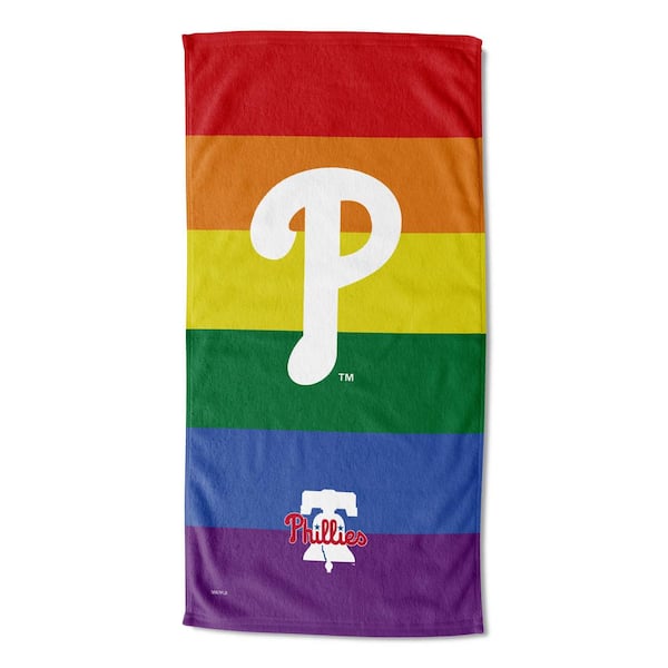 THE NORTHWEST GROUP MLB Multi-Color Phillies Pride Series Printed Cotton/Polyester Blend Beach Towel