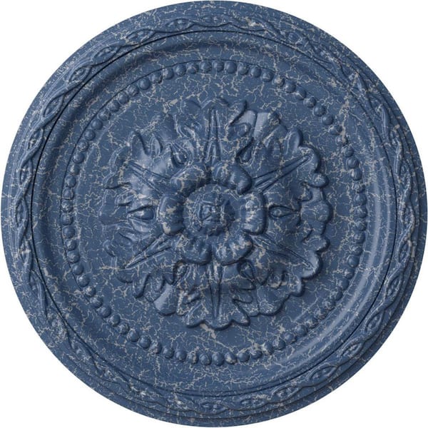 Ekena Millwork 11-1/2 in. x 1 in. Palmetto Urethane Ceiling Medallion, Americana Crackle