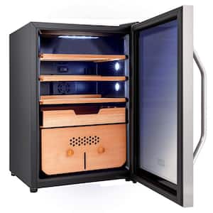 300-Piece Cigar Cooler Humidor with Spanish Cedar Wood Shelves with Built-In Digital Hygrometer Chiller