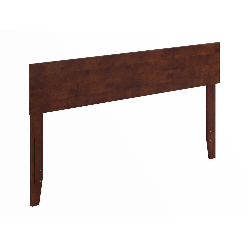 Walnut Queen Solid Wood Panel Headboard with USB Charger