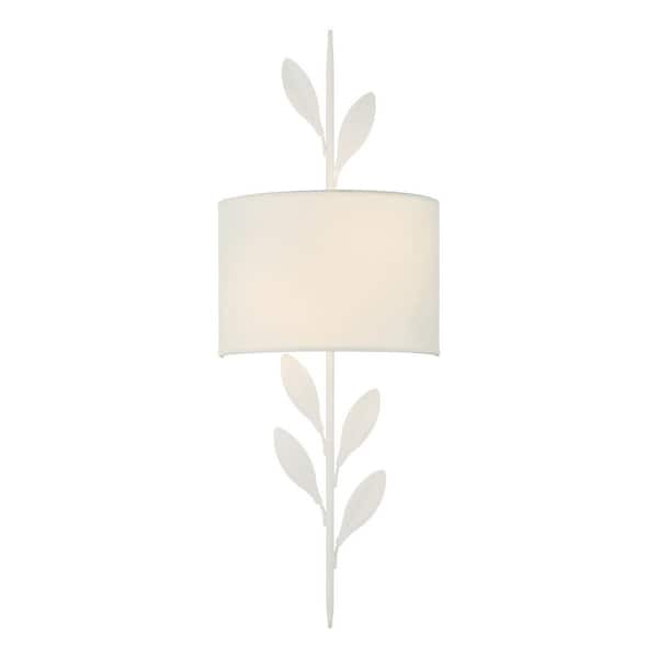 8.5 in. 2-Light Matte White Sconce