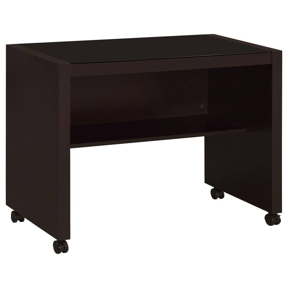 Skeena Cappuccino 3-Piece Office Desk Set with Glass Top